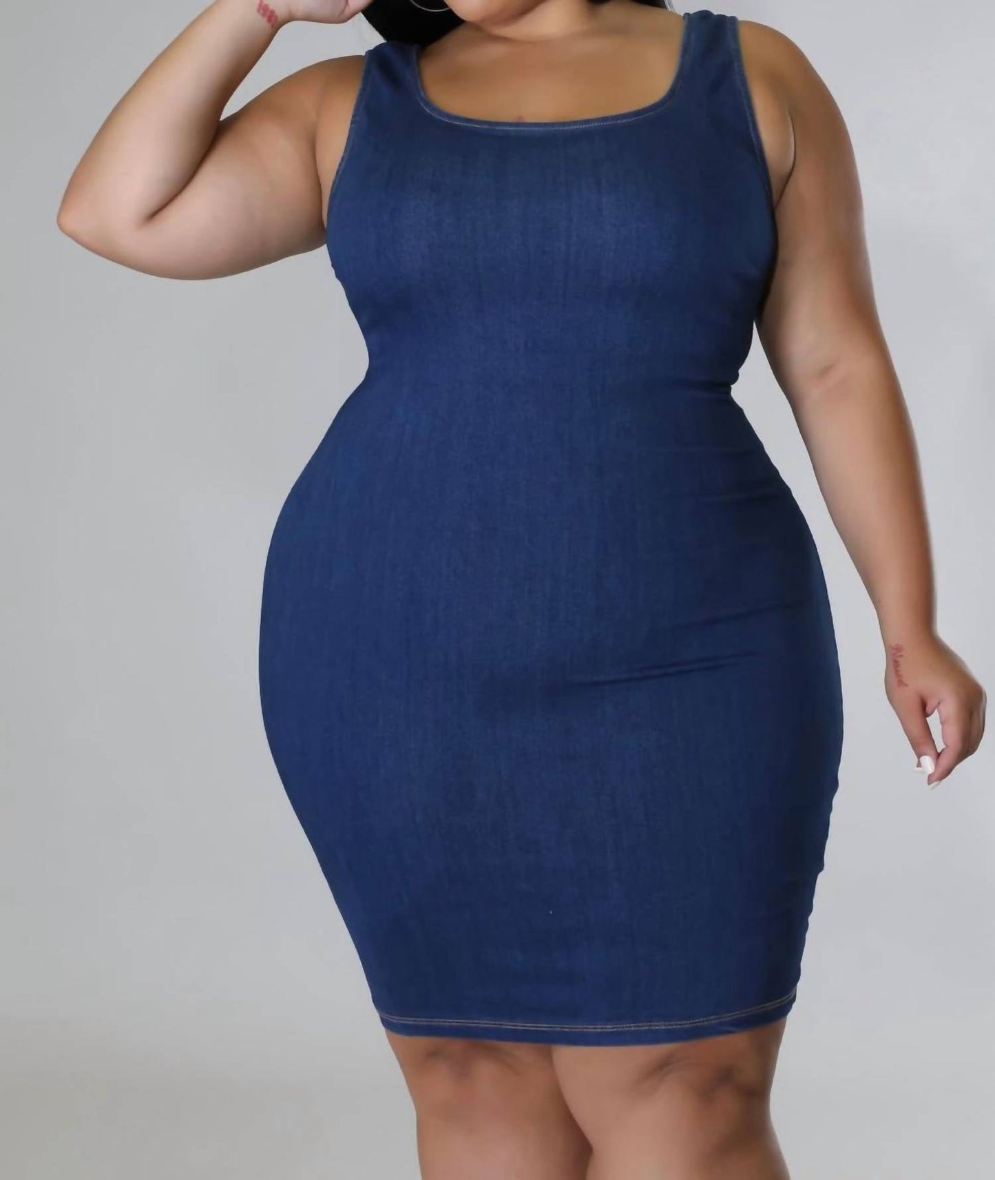 5Besties - Dark Denim Dress - Plus