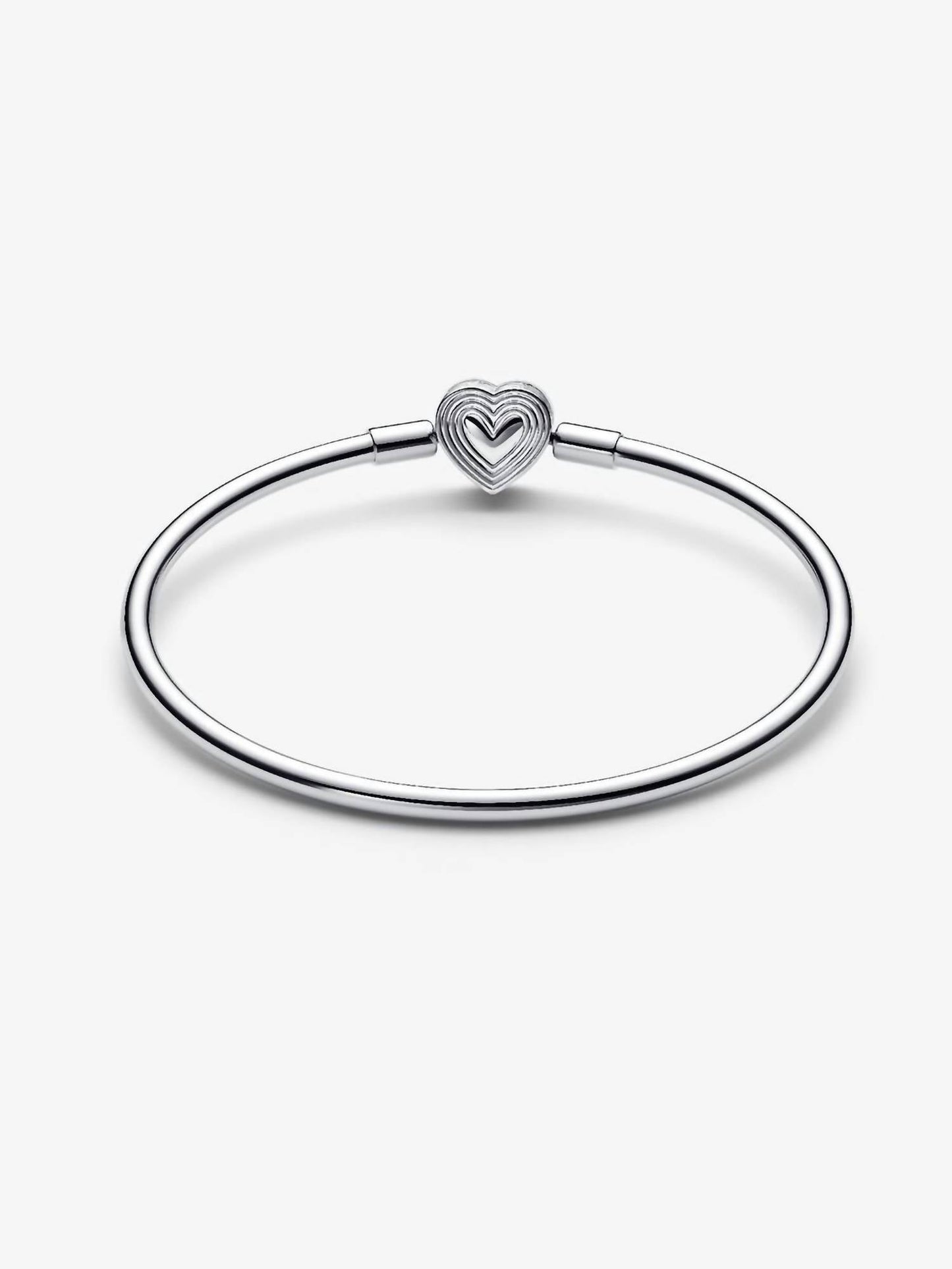 Pandora - Radiating Heart Clasp Bangle Sterling silver Lg