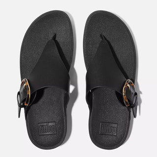 Fitflop - Women's Lulu Resin Buckle Leather Toe Post Sandals