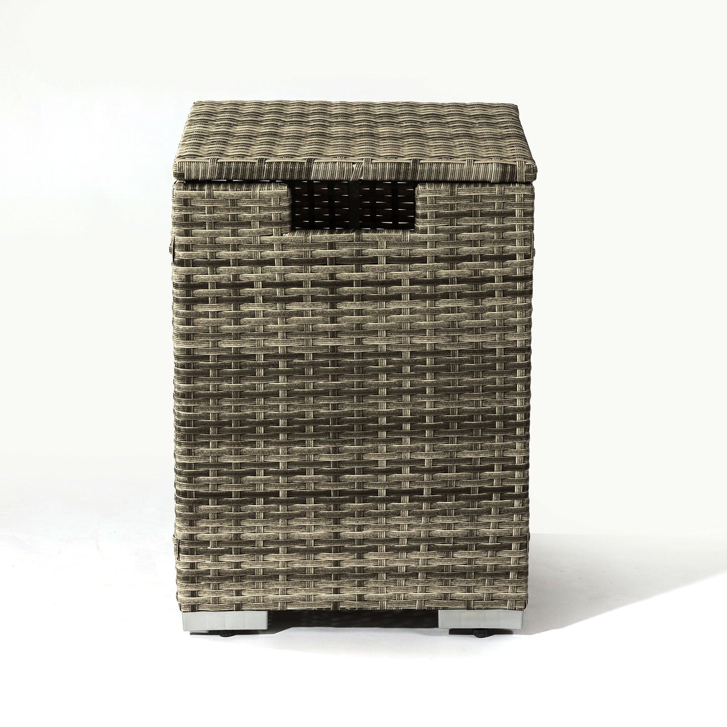32' Propane Gas Fire Pit Table with Wicker Base and Propane Tank Cover