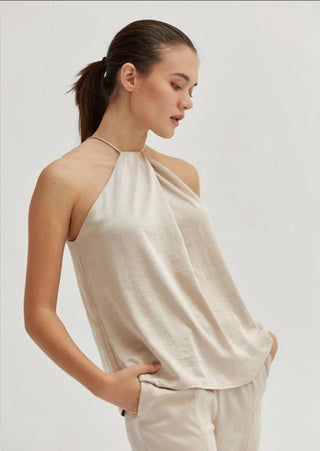 Crescent - Top Halter de Cetim Maria
