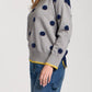 Apny - Long Sleeve Polka Dot Sweater