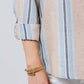Billy T - Belize Stripe Roll Tab Sleeve Popover Shirt