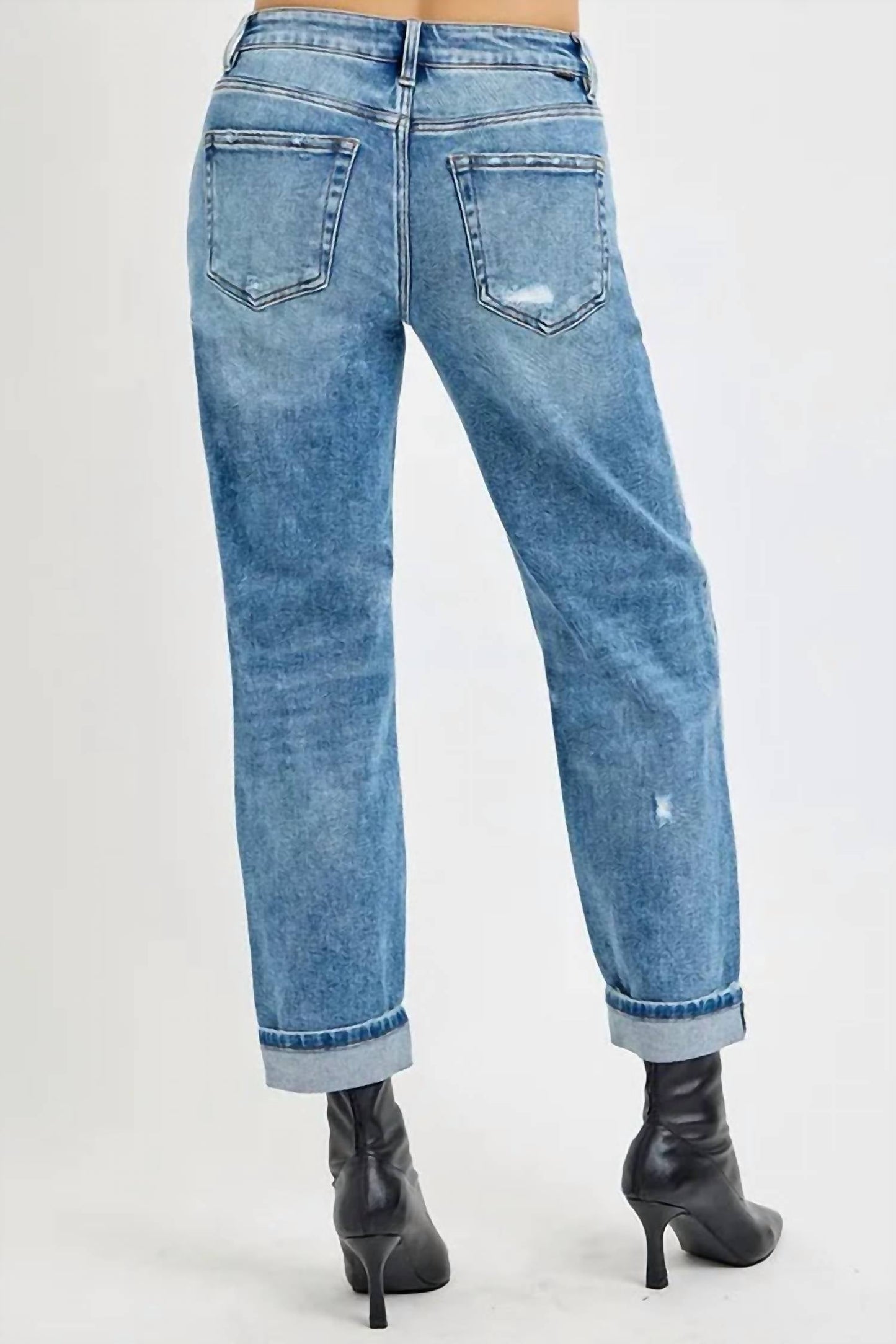 Trendsi - Women's Risen Full Size High Rise Ankle Boyfriend Distressed Jeans Plus Size