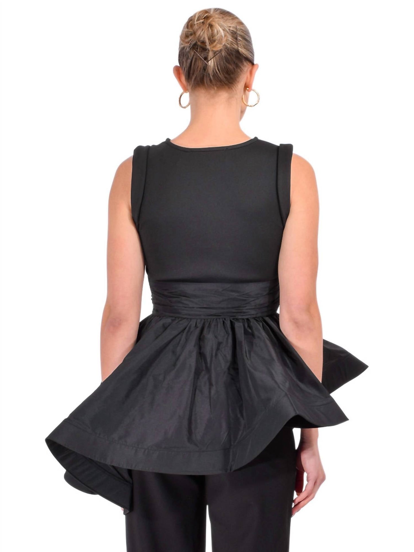 Theo & Spence - Theia Peplum Mix Media Top