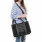 American Darling - Women's Black Suede Tote Bag With White Hand-stitching