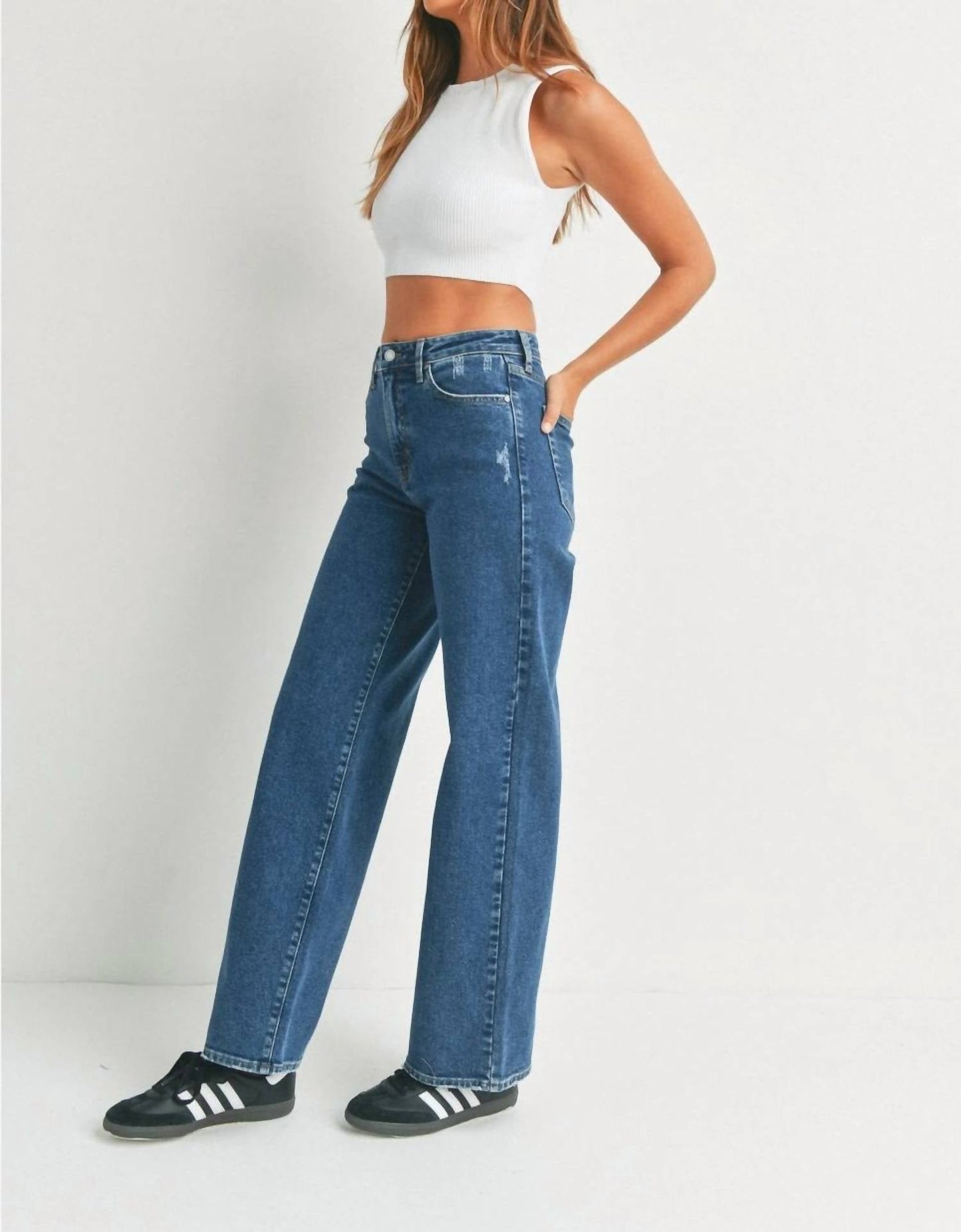 Just Black Denim - Long High Rise Wide Leg Jeans