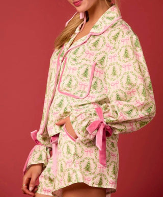 Peach Love - Christmas Jammies Top & Short Set