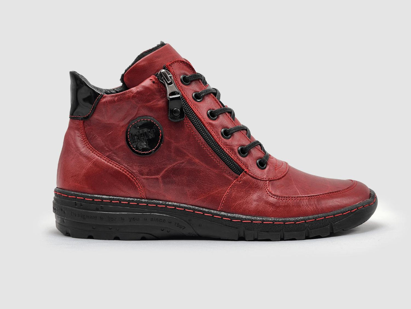 Kcr Group - Women's Everyday Wool-lined Zip-up Leather Boots