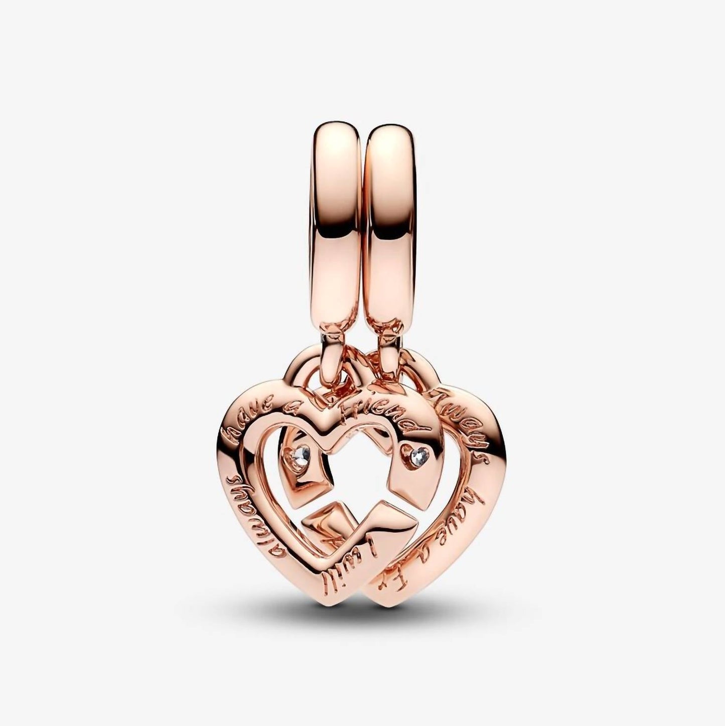 Pandora - Linked Sister Hearts Split Dangle Charm