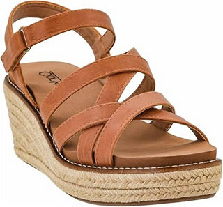 Corkys Footwear - Women's All Nighter Brown Strappy Wedge Sandal