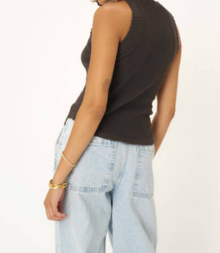 Projeto Social T - GARNER SUÉTER MISTO COM CINTURA CANELADA E GOLA SIMPLES