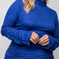 The Curve La - Plus Size All Over Shirred Mock Neck Dress