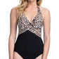 Perfil da Gottex - Top tankini com aro e alças finas de leopardo