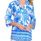 Multiples - Flounce Sleeve Print Jacket (Plus Size)