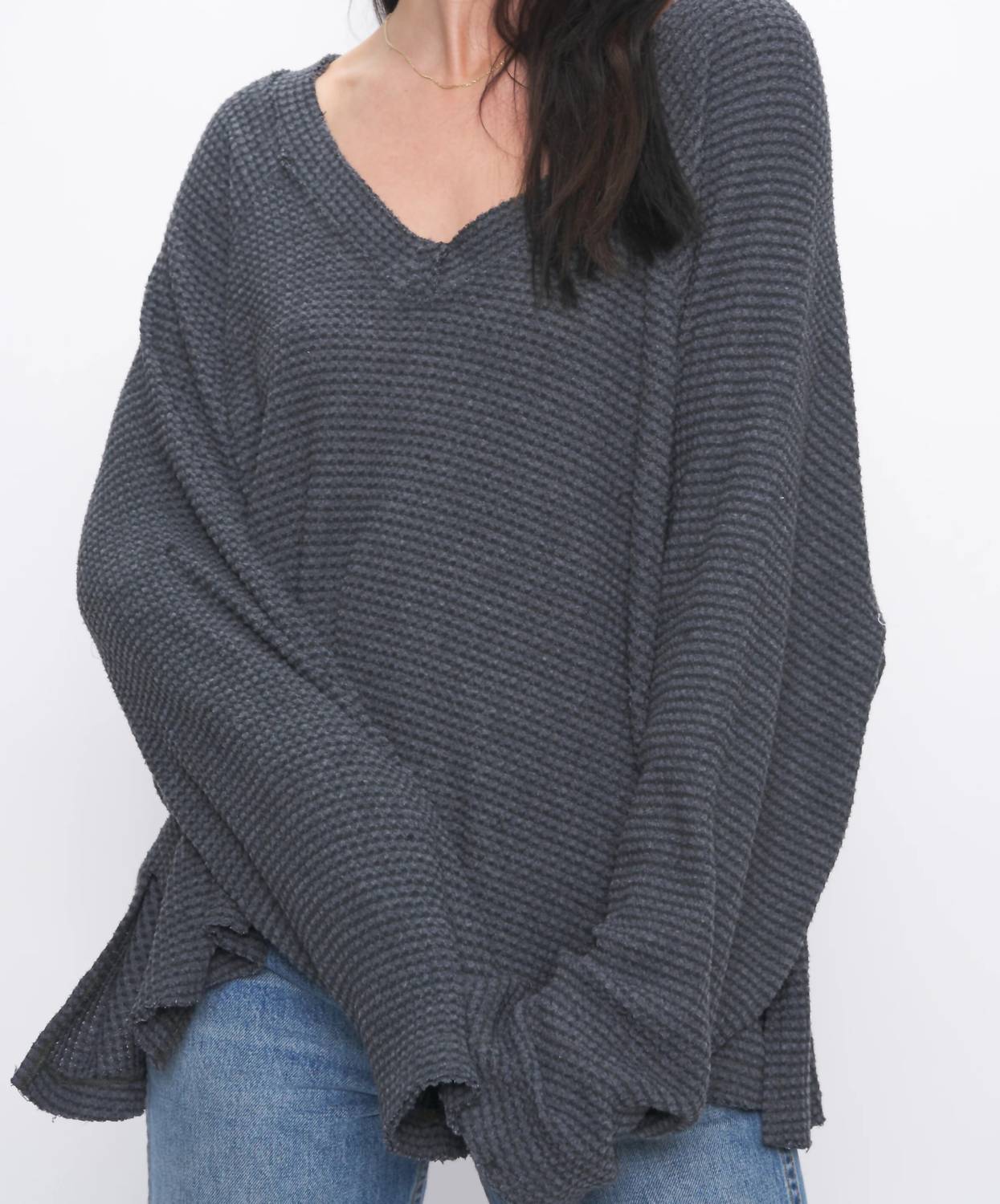 Project Social T - ROSALITA COZY THERMAL V NECK LONG SLEEVE TOP