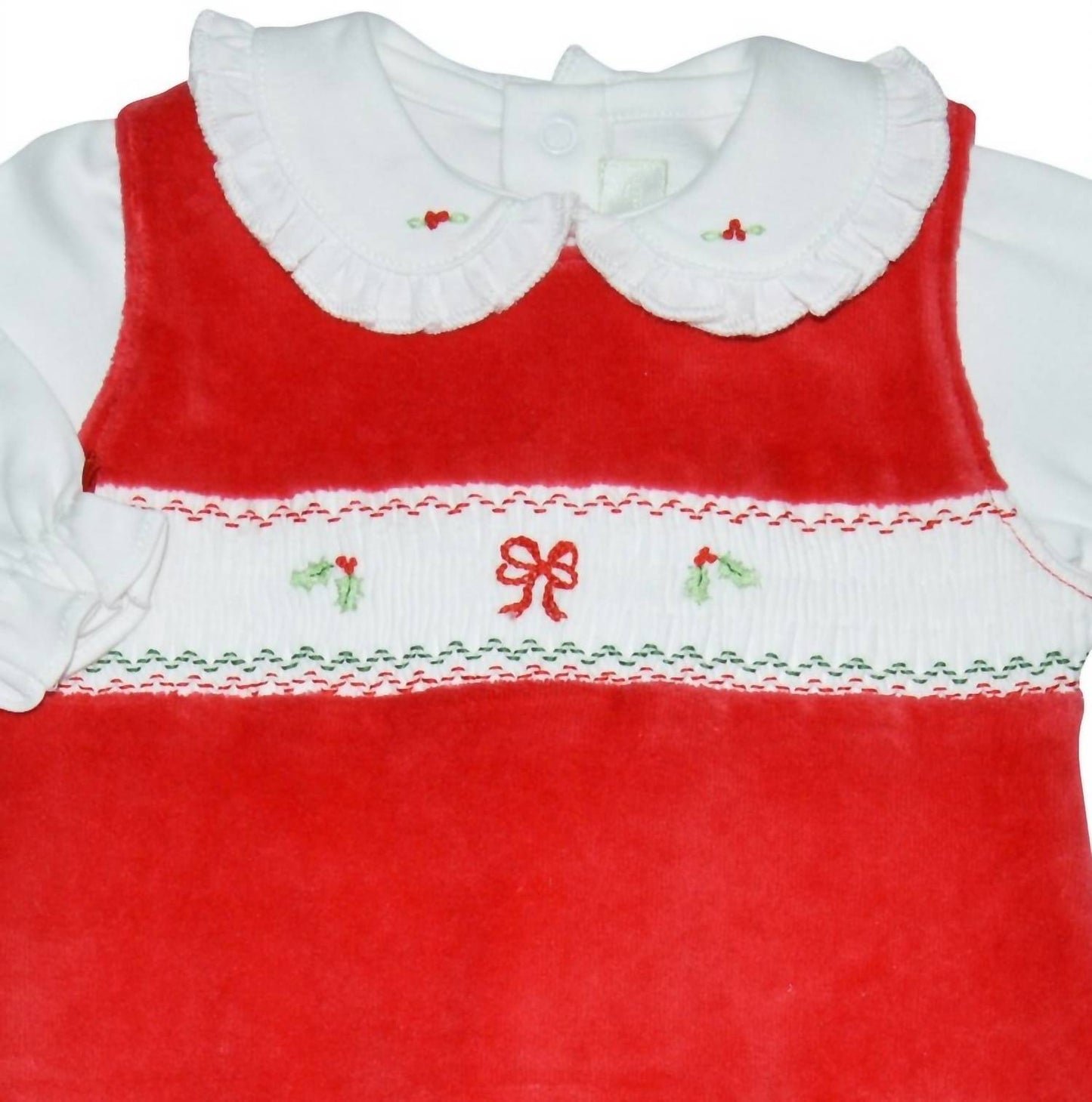 Baby Threads - Baby Girls Holly & Bows 2-piece Romper Set