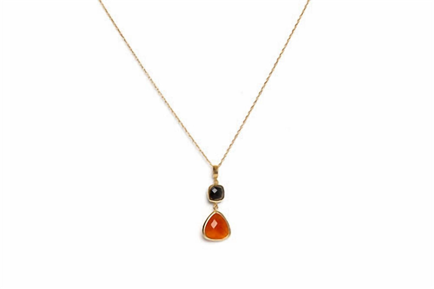 Avenue Chic - Women's Two Drop Orchid Triangle Necklace