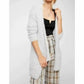 Free People - Fuzzy Eyelash Cozy Open Front Silver Cloud Cardigan