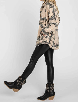 Elleborn - Jaqueta Paisley Sherpa com botões