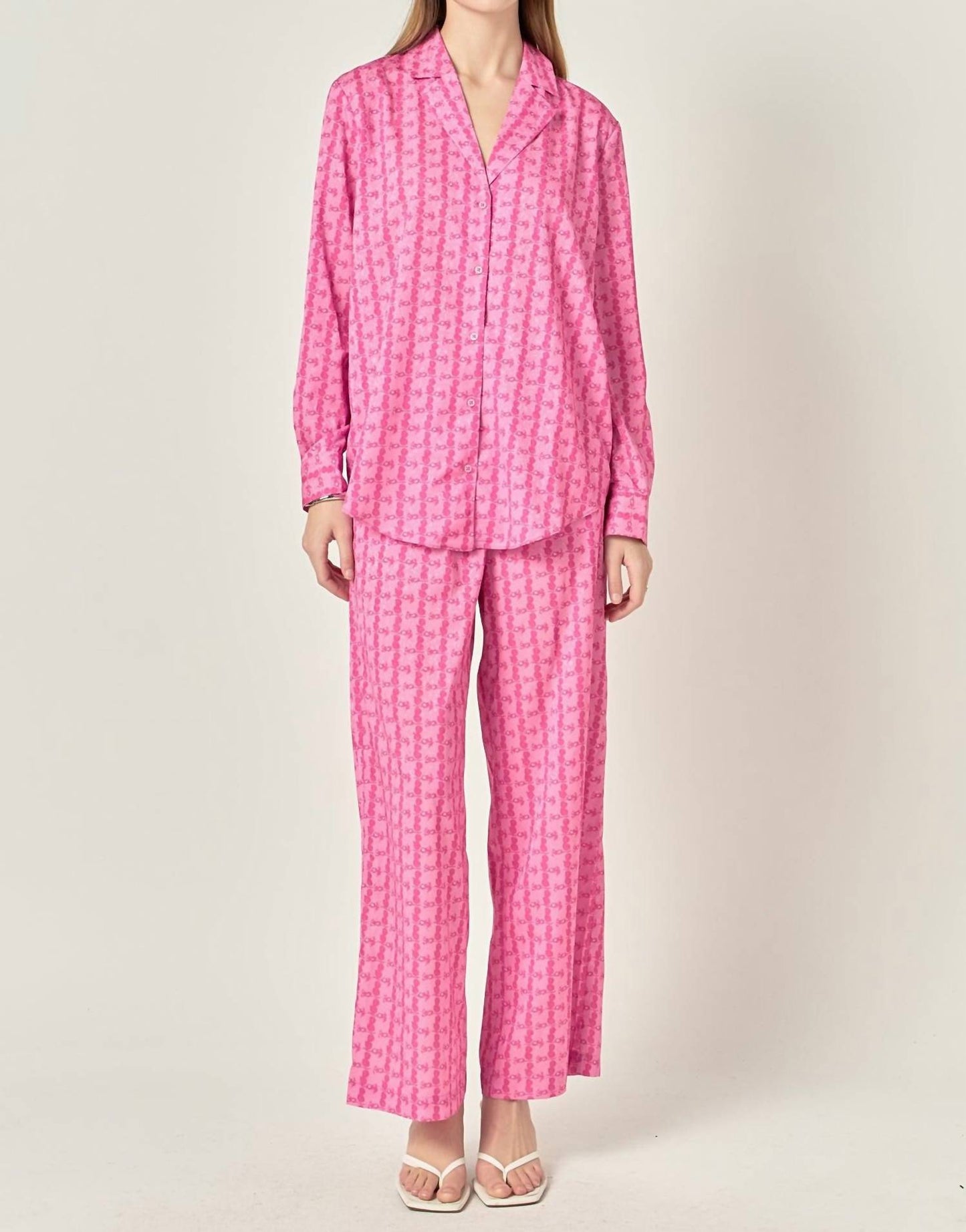 English Factory - Satin Printed Shirt & Pant Set