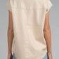 Elan - Cap Sleeve Faux Leather Top