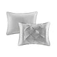 7 Piece Tufted Comforter Set Grey Queen