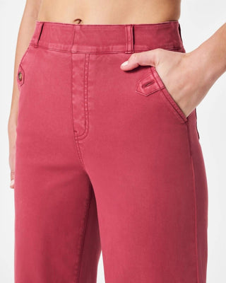 Spanx - Calça curta de sarja elástica com perna larga