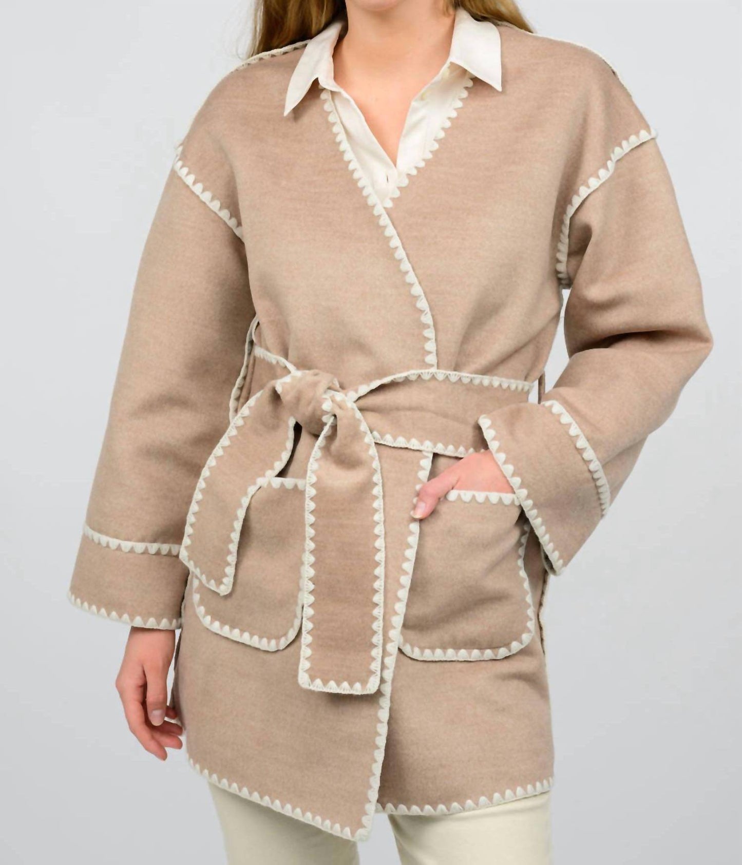 Ivy Jane - Whipstitched Wrap Coat