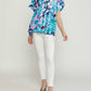 Entro - Floral Babydoll Ruffle Sleeve Top