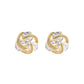 Brincos Amy e Annette em prata esterlina 14k com pedras flutuantes e cristais
