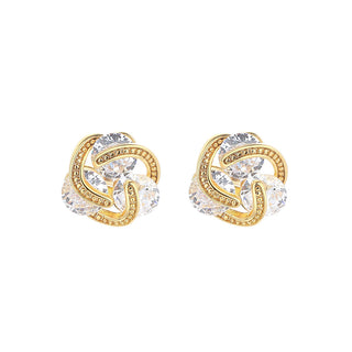 Amy and Annette 14k and Sterling Silver Floating Stones Caged Earrings with Crystals