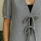 Elan - Wren Seersucker V-neck Blouse