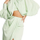 ASOS DESIGN Draped Front Long Sleeve Satin Crop Top in Medium Green, Size 6 Us