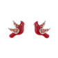 Brincos de rubi Robin banhados a ouro branco 18K