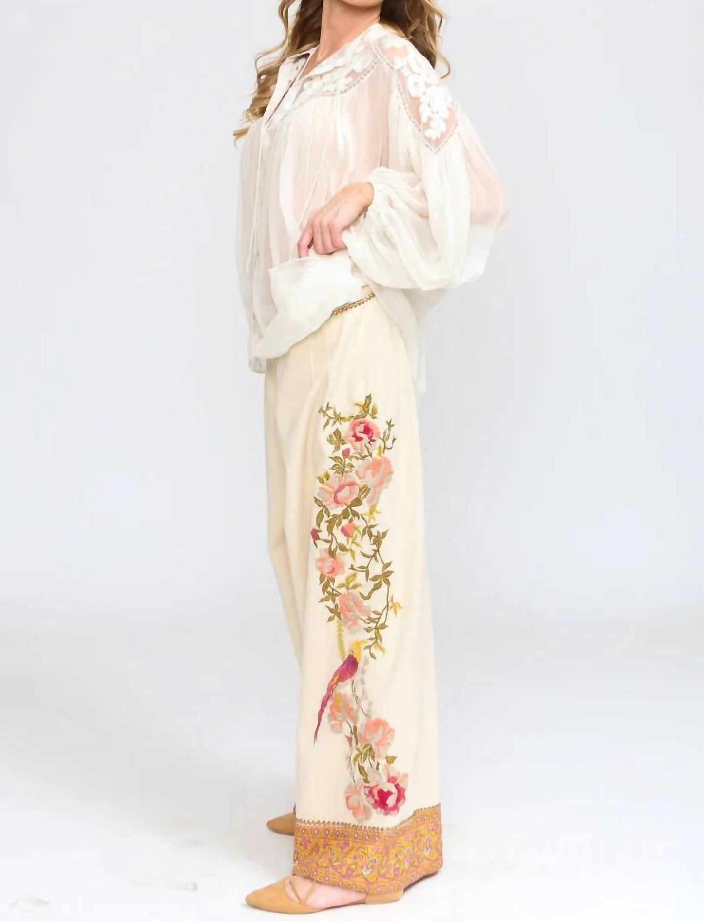 Aratta - Embroidered Chiffon Blouse