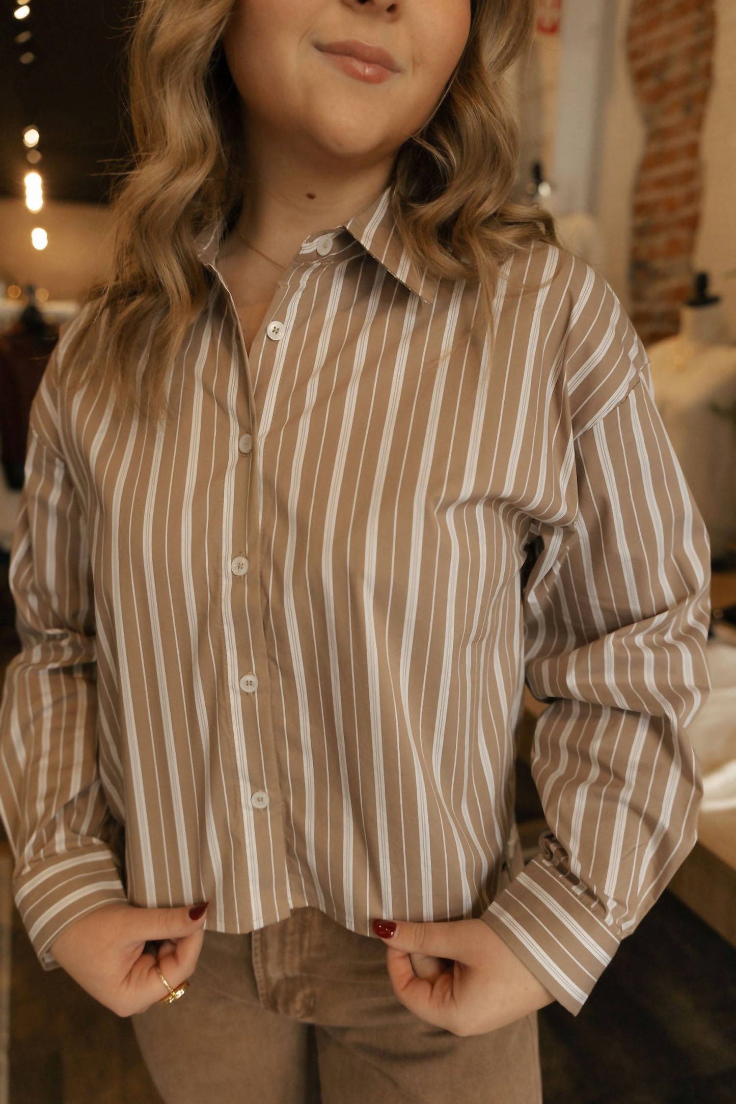 Able - Crop Striped Shirt