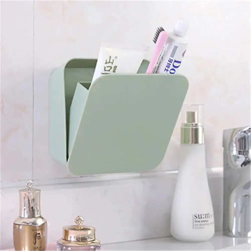 Pastel Wall Mounted Vanity Organizer and Makeup Shelf