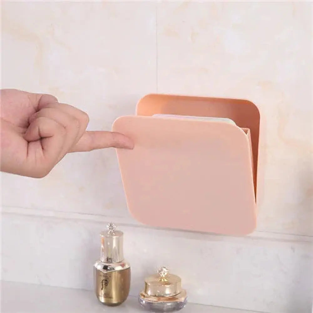Pastel Wall Mounted Vanity Organizer and Makeup Shelf
