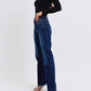 Judy Blue - Selena Mid Rise Straight Leg Jeans With Fray Hem
