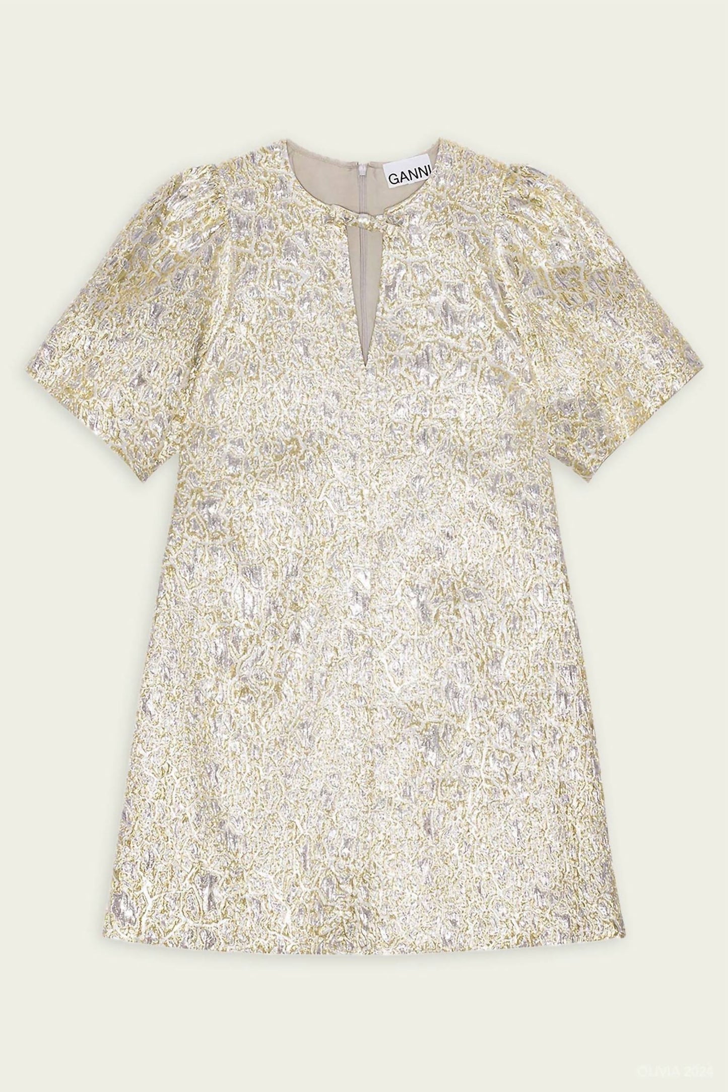 Ganni - Metallic A-line Mini Dress