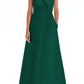 Alfred Sung One-Shoulder A-Line Gown in Hunter, Size 14