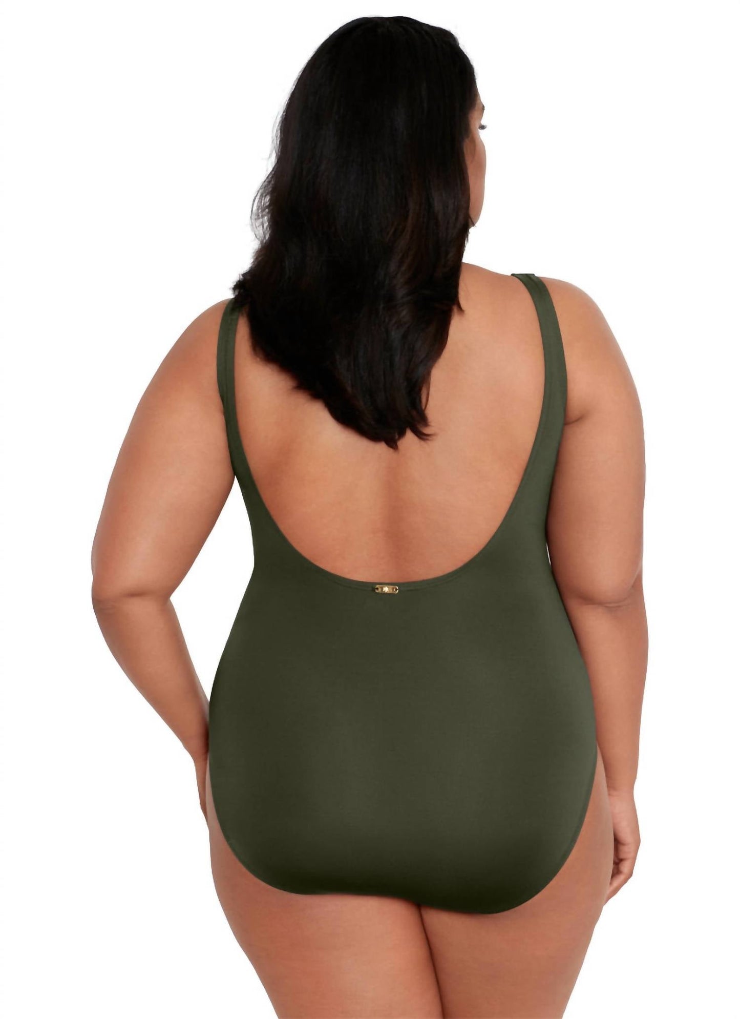 Ralph Lauren - Plus Size Laced Front Swimsuit