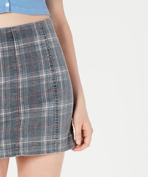 Minissaia jeans estampada Tinseltown Juniors, preta, tamanho 11