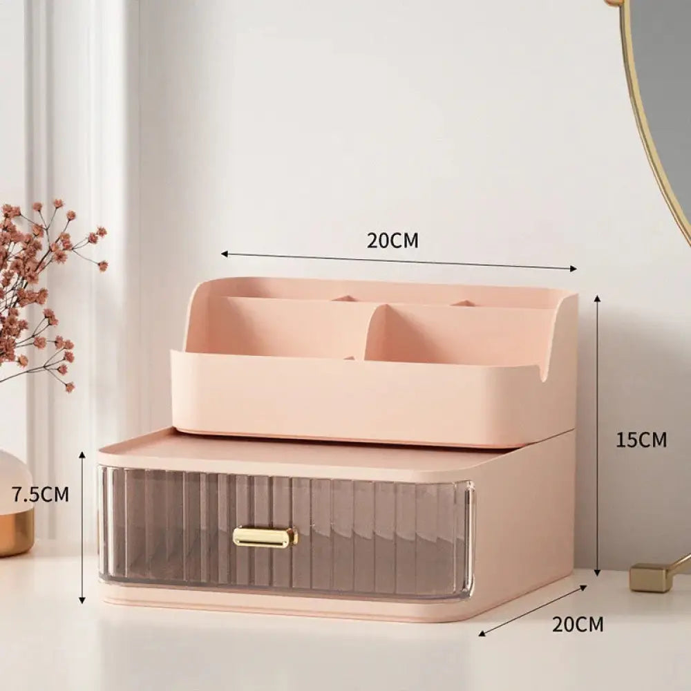 Modern Two Tiered Desktop Makeup and Jewelry Organizer