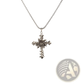 Detailed Silver Rose Cross Pendant Necklace