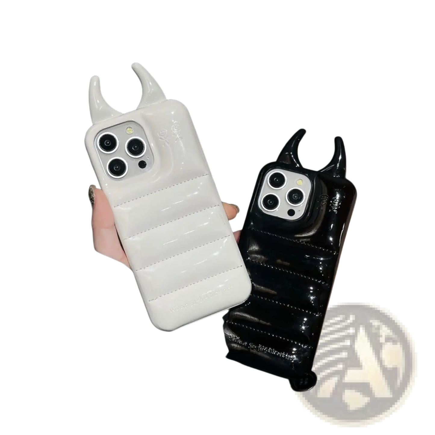 Devil Horn Quilted Leather Iphone Case