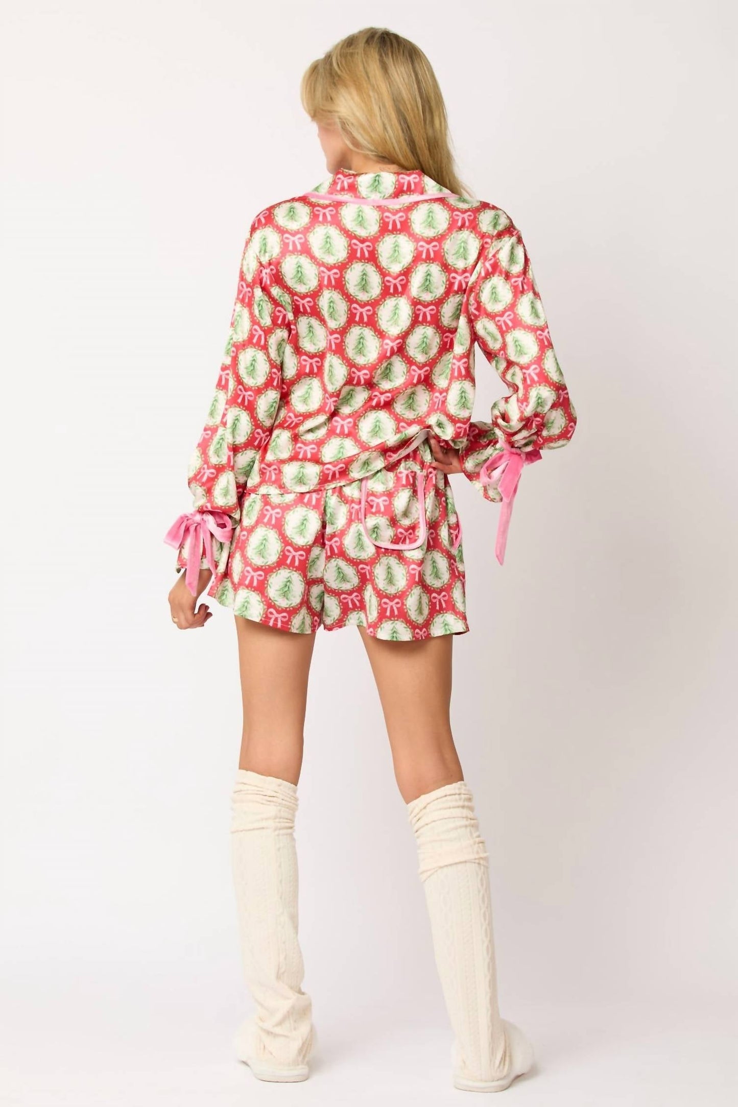 Peach Love - Christmas Jammies Top And Short Set