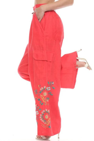 Johnny Was - CALÇA CARGO COM CORDÃO MARISOL