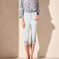 Tribal - Sophia Mid Rise Embroidered Capri Jeans